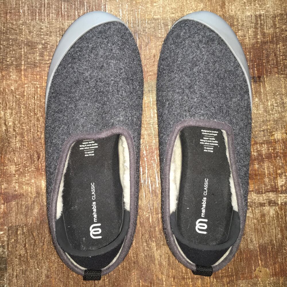 Mahabis Classic Dual Sole Indoor Outdoor Slippers 39 8 Grey Convertible Slip On